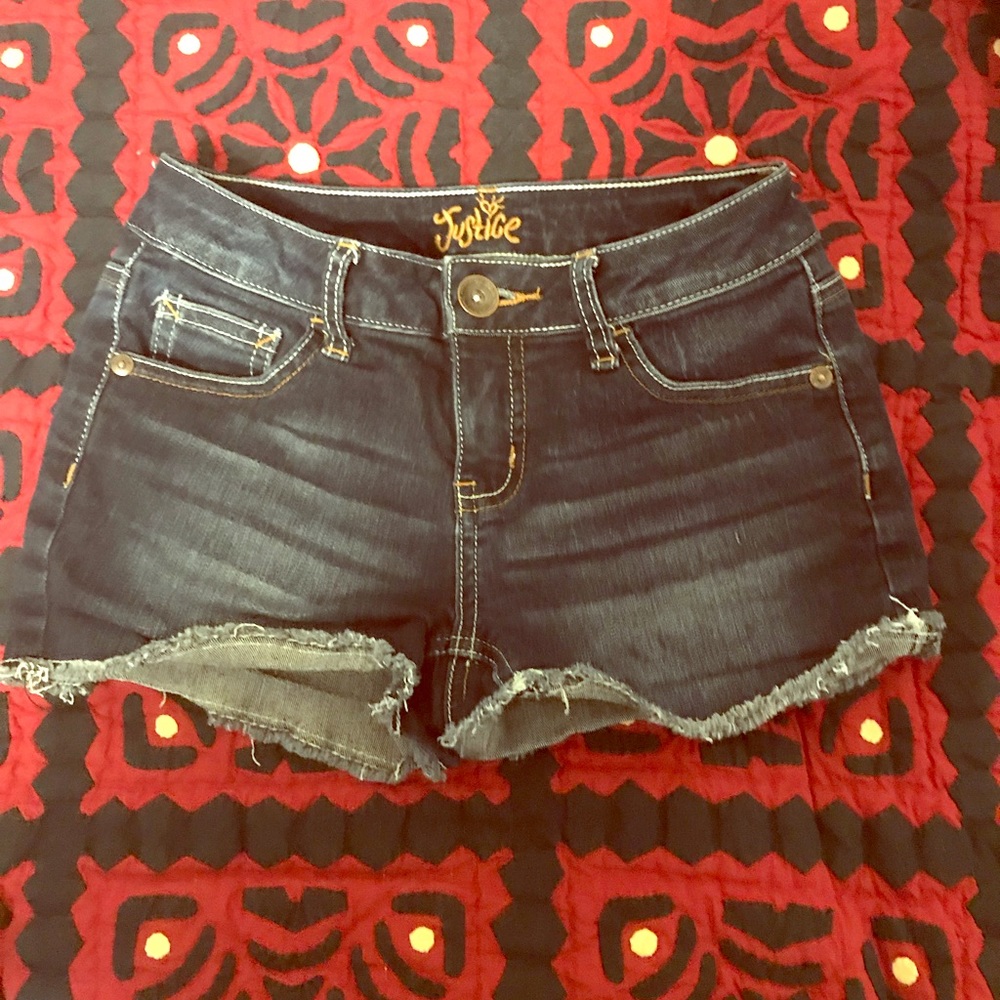 Girls Justice cut off denim shorts
